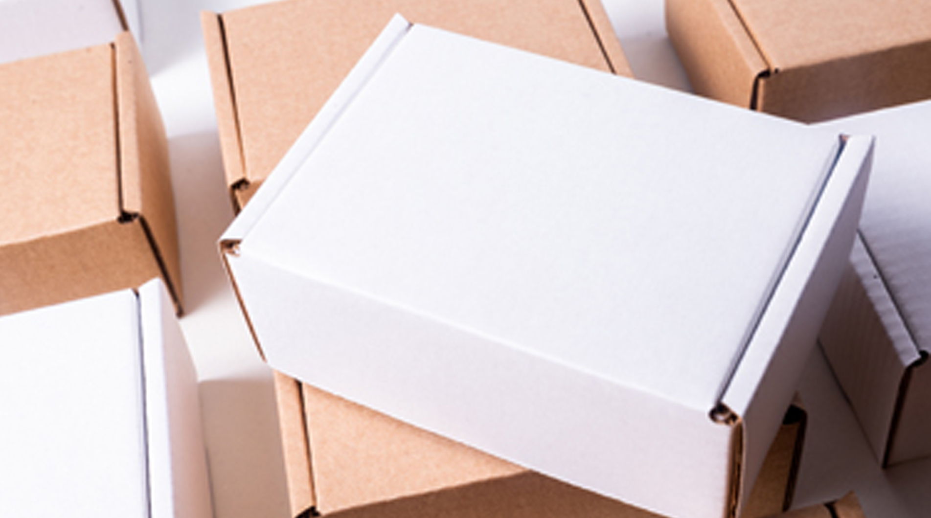 Image showing lot of cardboard box brown and white