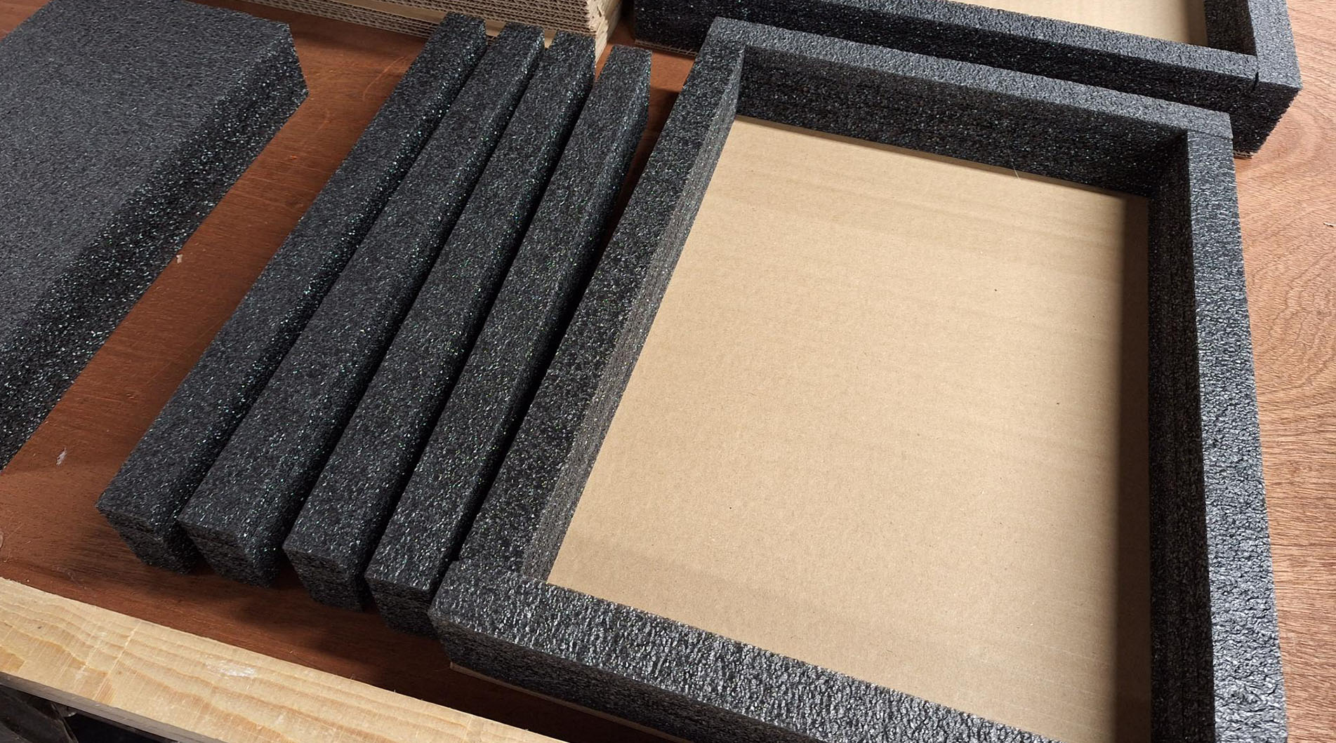 Image showing foam packaging on cardboard