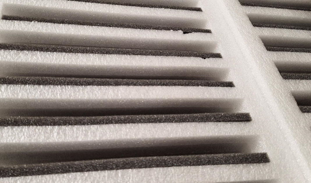 Hybrid Stratocell® E / Poly Flexible polyurethane foam fitting.