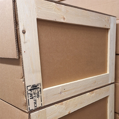 Wooden crate corrugated 