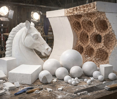 2D and 3D polystyrene shapes